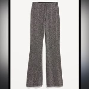 Old Navy High Rise Flare 2X full length silver grey sparkle glitter high waisted